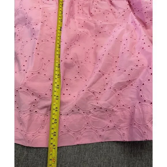 Anthropologie Square-Neck Eyelet Tiered Midi Dress Pink XLP NWT - Picture 8 of 9